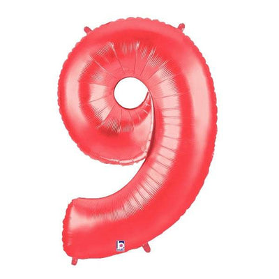 34" Megaloon Number 9 - Red - Premium Party Distribution