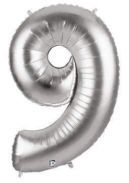 34" Megaloon Number 9 - Silver - Premium Party Distribution