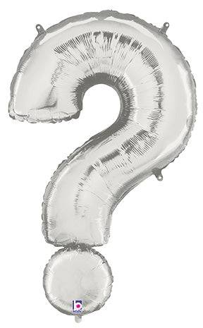 34" Megaloon Question Mark - Silver - Premium Party Distribution
