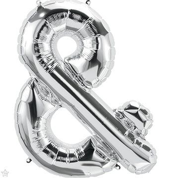 34 inch AMPERSAND Foil Balloon SILVER