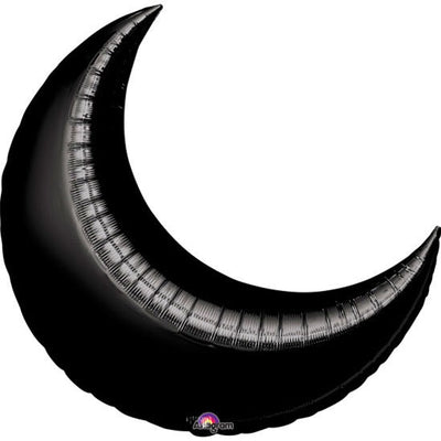 35” BLACK CRESCENT Foil Balloon - Package of 3 - Premium Party Distribution