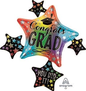 35" Colorful Grad Cluster - Premium Party Distribution
