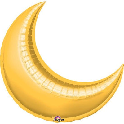 35” Gold Crescent Foil Balloon - 3pk - Premium Party Distribution