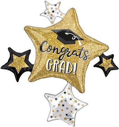 35" Grad Sparkle Star Cluster - Premium Party Distribution