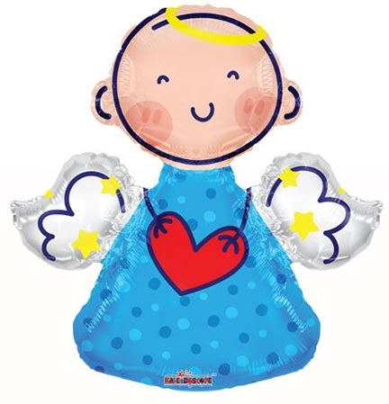 28 inch Sweet Angel Shape Blue foil balloon