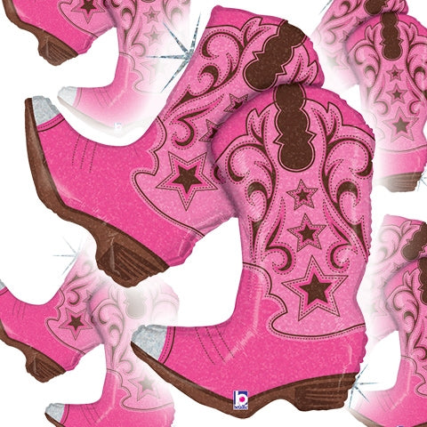 36in  PINK Dancing Boots  - Large Foil Balloon - Pack of 5