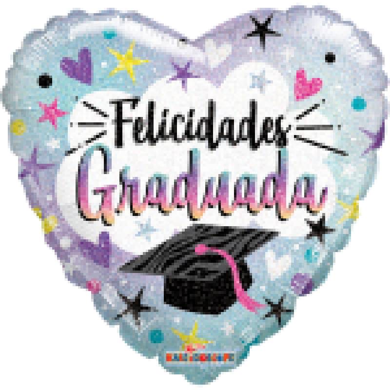 Conver USA 18" Felicidades Graduada Heart Foil Balloon