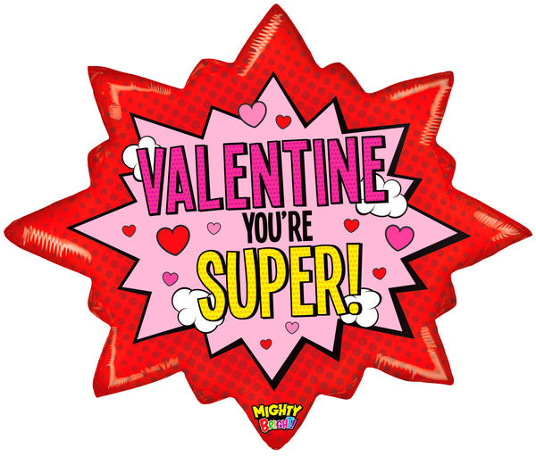 Betallic 32" Mighty Bright Valentine Non-Foil Balloon