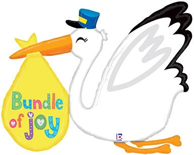 43in Baby Bundle Stork - Foil Balloon (PKG)