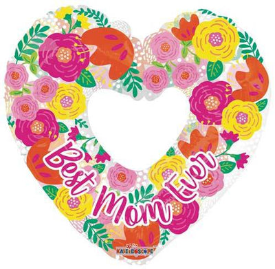 36" Best Mom Ever Hollow Heart Balloon - Conver - Premium Party Distribution