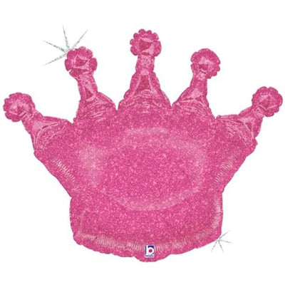 36" Foil Balloon - Glittering Pink Crown - Premium Party Distribution