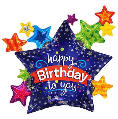 36" Happy Birthday Many Stars (5ct) - Premium Party Distribution