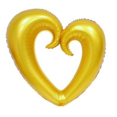 36" Hollow Hook Heart - Gold (3ct) - Premium Party Distribution