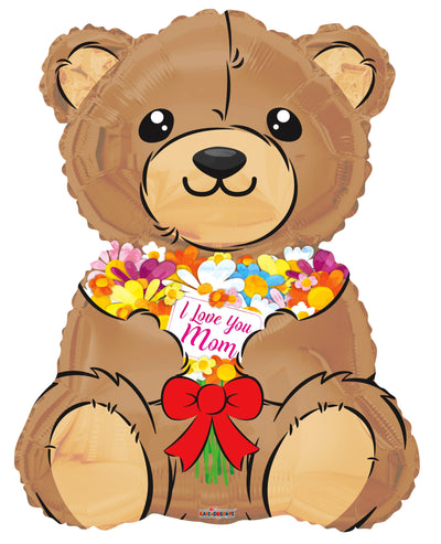 36" I Love You Mom Bear Balloon - ConverUSA - Premium Party Distribution