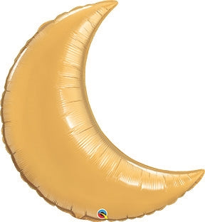 35in GOLD Crescent MOON - Foil Balloons - Package of 5