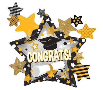 36"Grad Multi Stars Balloon (5 - Pack) - ConverUSA - Premium Party Distribution