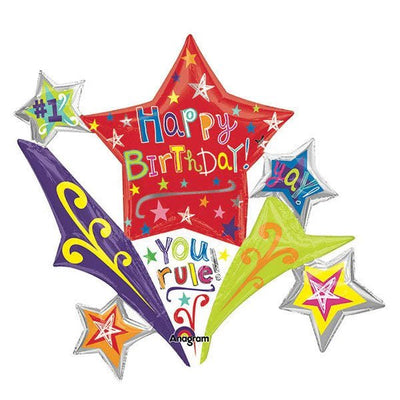 37" Birthday - Multicolored Stars - Premium Party Distribution