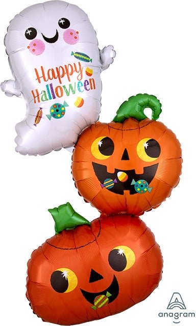 37" Ghost and Pumpkin Stack (5ct) - Premium Party Distribution