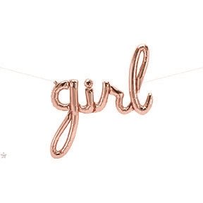 37" Girl Script Balloon - Rose Gold - Premium Party Distribution