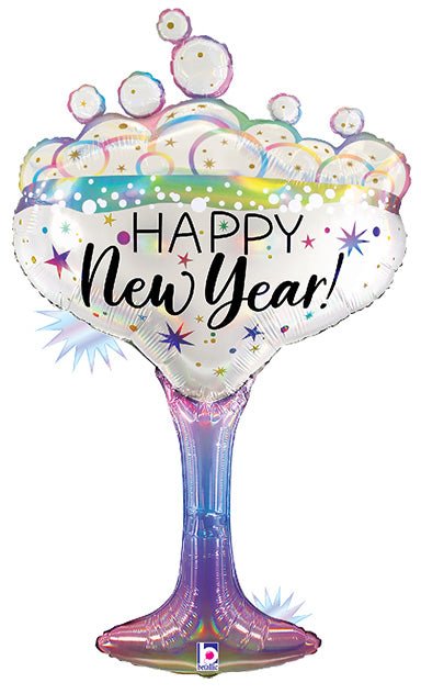 37" Opal New Year Champagne Glass - Premium Party Distribution