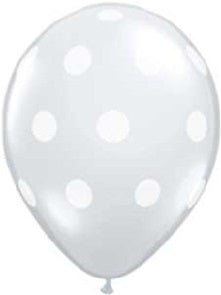 11 inch CLEAR Balloons with Big Polka Dots