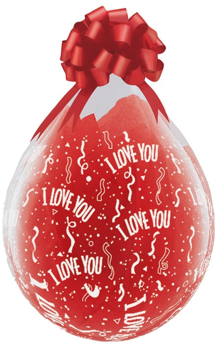 18in  I LOVE YOU-A-Round DIAMOND CLEAR Stuffing Balloon