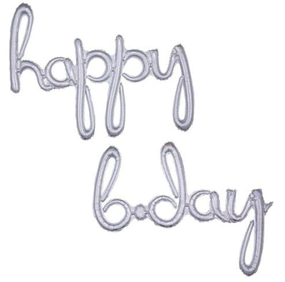39" Happy B.Day - Silver - Premium Party Distribution