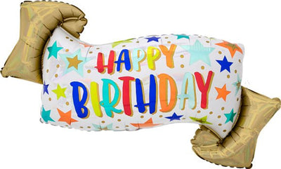 39" Happy Birthday Colorful Stars Banner - Premium Party Distribution