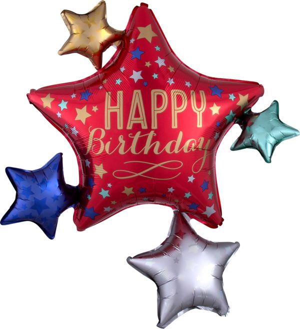 Anagram 35" Birthday Star Cluster Balloon