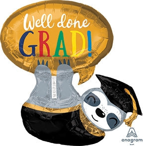 28 inch Grad Sloth Foil Balloon