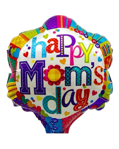 4" Happy Mom's Day Flower Foil Balloon 100ct - ConverUSA - Premium Party Distribution