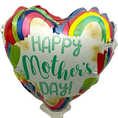4" Happy Mother's Day Rainbow Heart Balloon 100ct - Party America - Premium Party Distribution