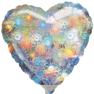 4" Heart - Holographic Fireworks (20ct) - Premium Party Distribution