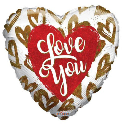 4" I Love You Golden Hearts - Conver USA - Premium Party Distribution