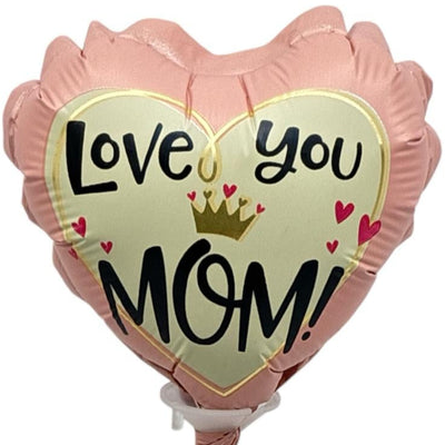 4" Love You Mom Pink Heart Balloon 100ct - Party America - Premium Party Distribution