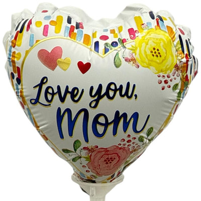 4" Love You Mom Sprinkles Heart Balloon 100ct - Party America - Premium Party Distribution