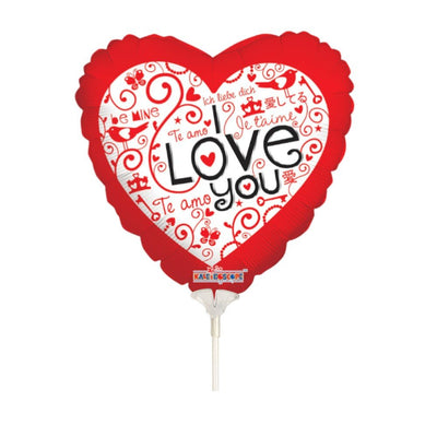 4" Mylar Love You Languages - 100ct - Conver USA - Premium Party Distribution