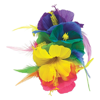 4" Rainbow Deluxe Floral Barrette - Premium Party Distribution