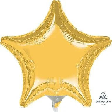 4" Solid Star Flat Foil Balloon (10ct) - Anagram - Premium Party Distribution