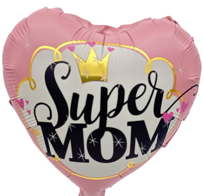 4" Super Mom Heart Balloon 100ct - Party America - Premium Party Distribution