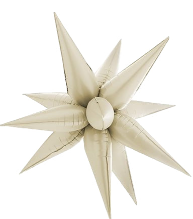 40” CHAMPAGNE Starburst - 12part Foil Balloon - IRP - Premium Party Distribution