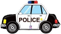 40” Police Car - Foil Balloon (PKG) - Betallic - Premium Party Distribution