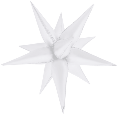 40" White Satin Starburst - Premium Party Distribution