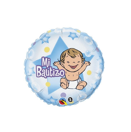 9 inch Mi Bautizo Blue Foil Balloon