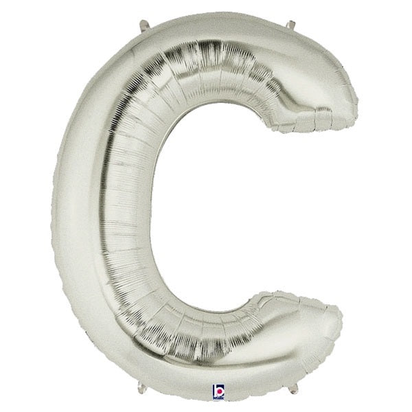 40 inch Letter C Megaloon SILVER