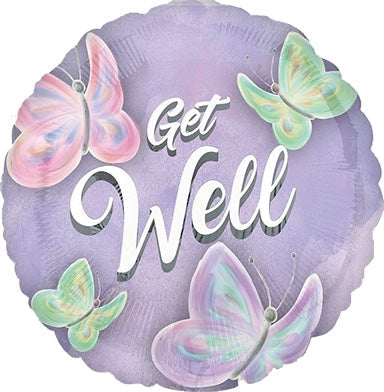 Pastel Butterfly GET WELL - Foil Balloon