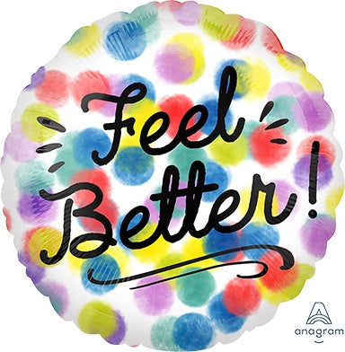 Feel Better Watercolor Dots  Foil Balloon