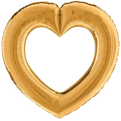 42" Gold Hollow Heart - Premium Party Distribution