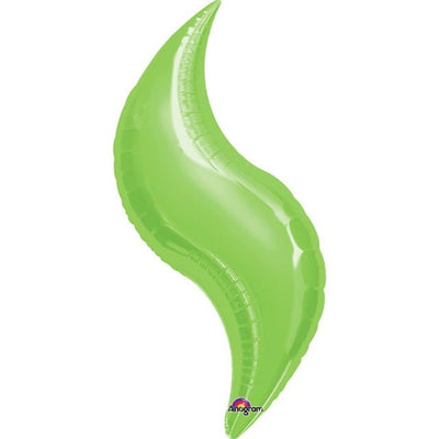 42” LIME CURVE Foil Balloon - Package of 3 - Premium Party Distribution