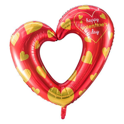 42" Open Heart - Red and Gold Valentine - Premium Party Distribution
